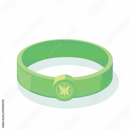 Sleek bug repellent bracelet design in vibrant green, functionality