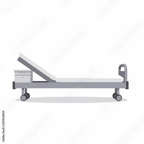 Modern hospital bed design in a sterile environment, healthcare concept