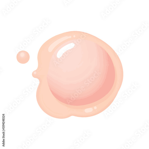 Light pink swollen skin patch on white background, irritation concept