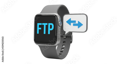 Isolated Smartwatch with FTP and Chat Icon