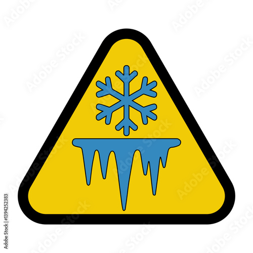 Slippery Road Hazard, Snow and Ice Warning Sign, frost glaciation