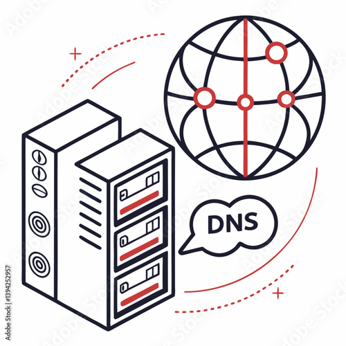 DNS Server  Premium modern thin line  Icon Image, Stock Photo, and Vector