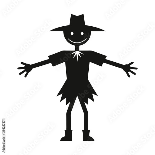 A Scarecrow icons of silhouette vector illustration on white background