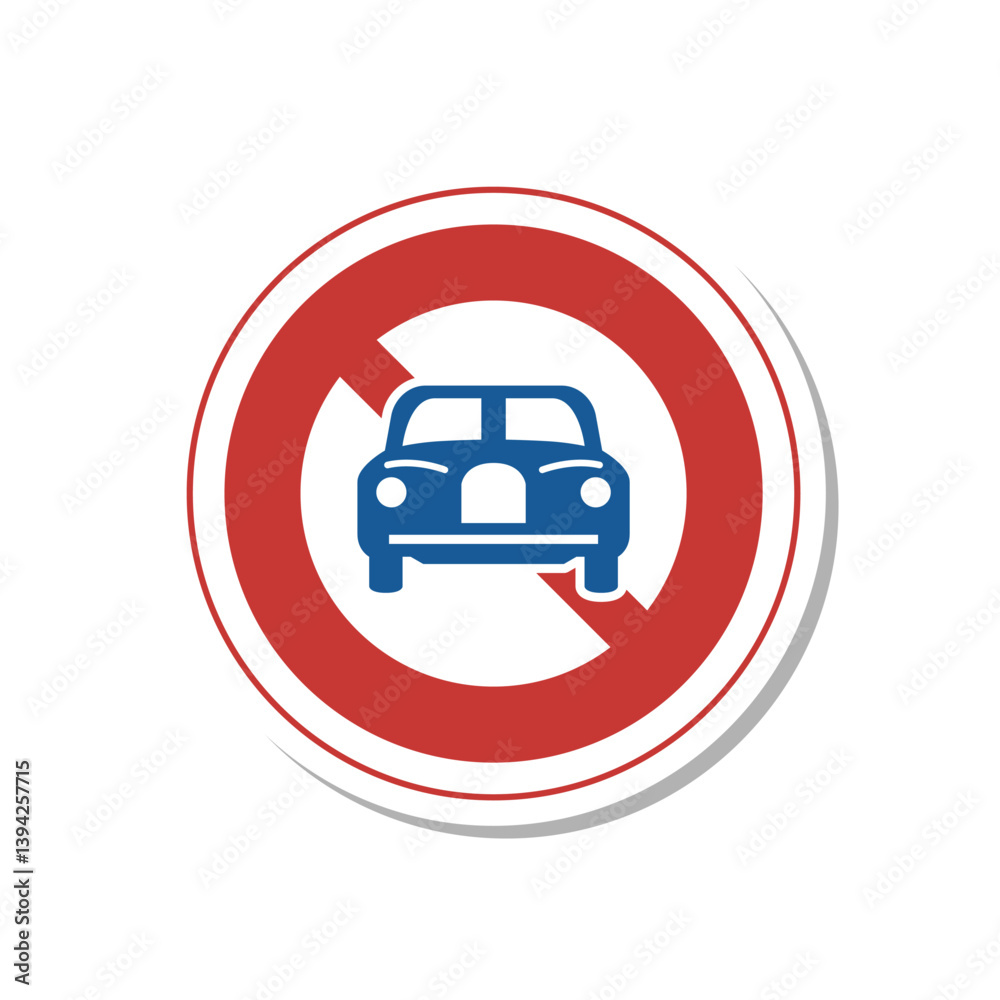 標識のステッカー単品イラスト 二輪の自動車以外の自動車通行止め 標識のステッカー単品イラスト 二輪の自動車以外の自動車通行止め