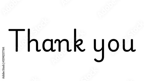 Thank You Text Graphic with white Background for Design Projects