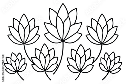 Sedum Leaf Line Art Sketch for Natural Design Inspiration  