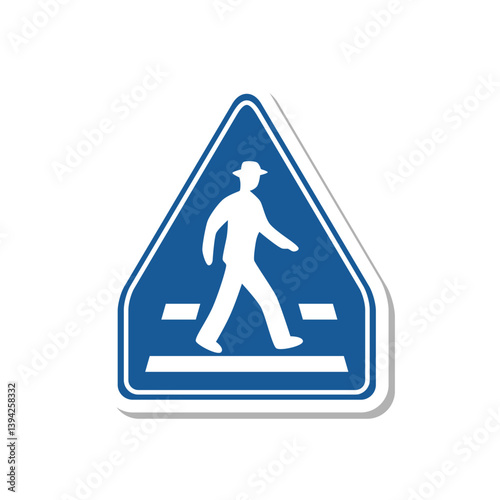 標識のステッカー単品イラスト　横断歩道
