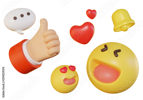 Fotografie social network media 3D icons