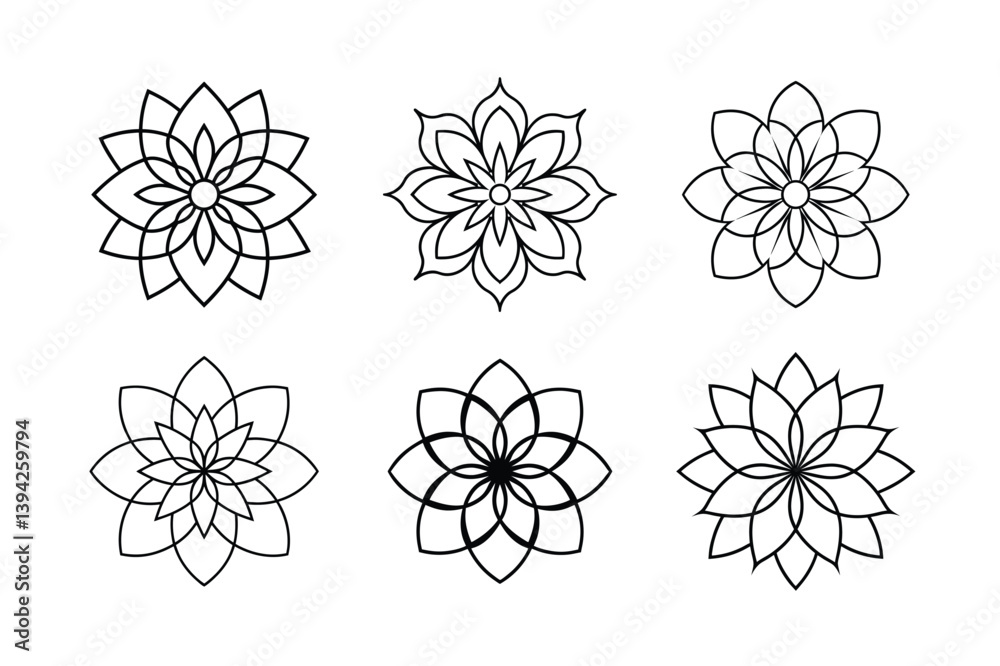 Floral Mandala Vector Set for Digital Design Projects Floral Mandala Vector Set for Digital Design Projects
