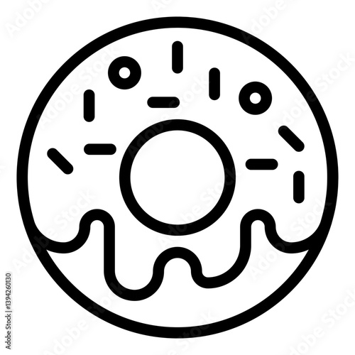 Sweet donut line icon, eat what you want concept. Vector graphics. Glazed donut, bun sign on white background, style mobile or design.