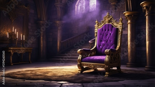 Luxurious Royal Throne in Ornate Room