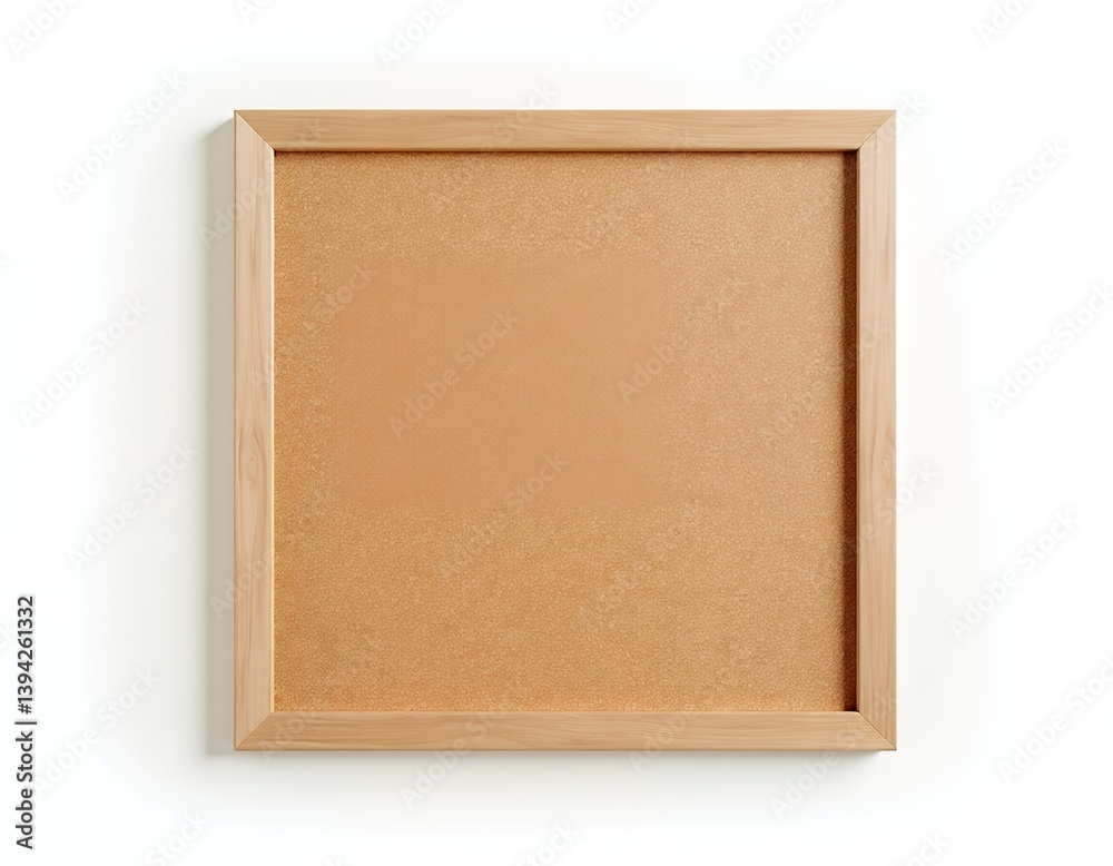 Fototapeta premium Empty Wooden Frame Cork Board, isolated cork bulletin board