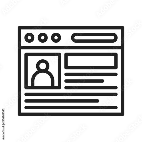 Online Profile icon vector image. Suitable for mobile apps, web apps and print media.