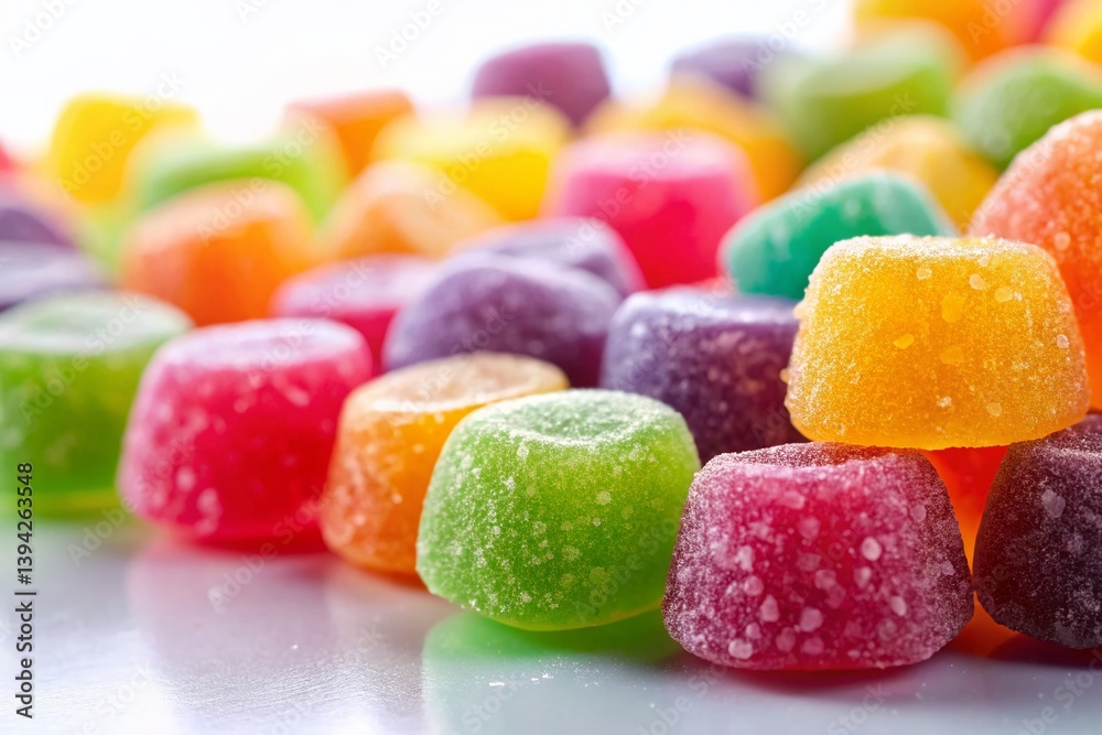 A Colorful Explosion of Delicious Jelly Sweets Vibrant Gummy Candies on a Crisp White Background Ready to Delight A Colorful Explosion of Delicious Jelly Sweets Vibrant Gummy Candies on a Crisp White Background Ready to Delight