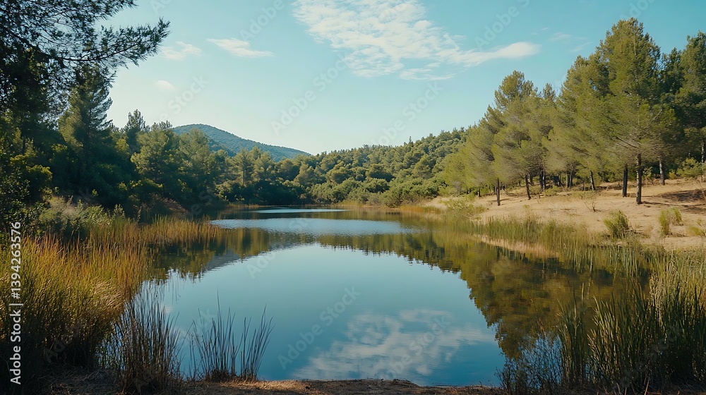 Serene Lakeside Forest View Serene Lakeside Forest View