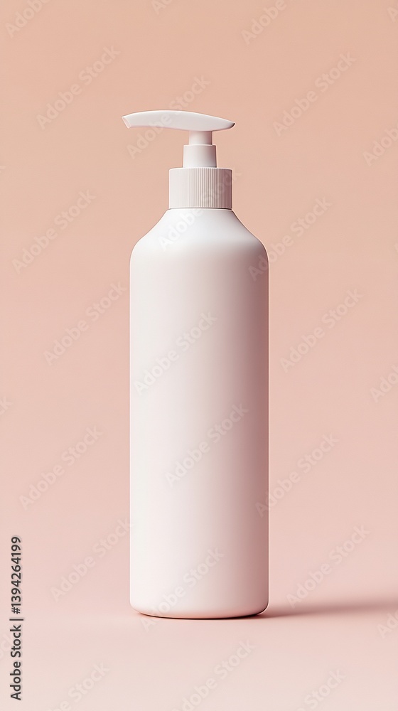 A minimalist, front-facing shot of a sleek, blank lotion bottle, set against a neutral background. The image highlights the bottle's clean lines and design. A minimalist, front-facing shot of a sleek, blank lotion bottle, set against a neutral background. The image highlights the bottle's clean lines and design.