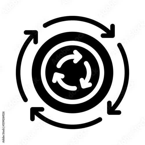 circular arrows glyph icon