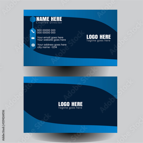 Elegant Business Cards for Consultancy Professionals. Layout in square size. Horizontal clean template vector design