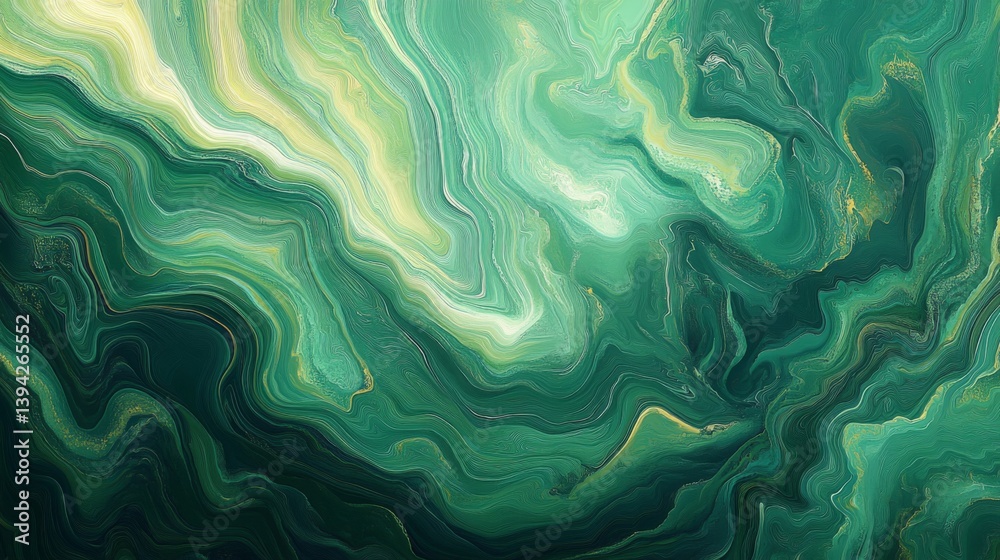 Abstract Green and Gold Marble Swirl Texture Abstract Green and Gold Marble Swirl Texture