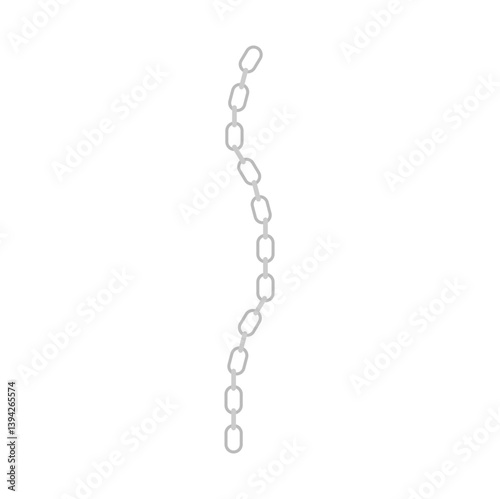 Metal chain with whole or break steel chrome links. Vector illustration.
