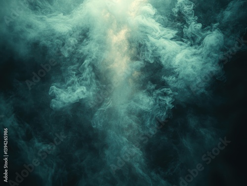 Wallpaper Mural Ethereal smoke swirling in a dark background, creating a mystical atmosphere Torontodigital.ca