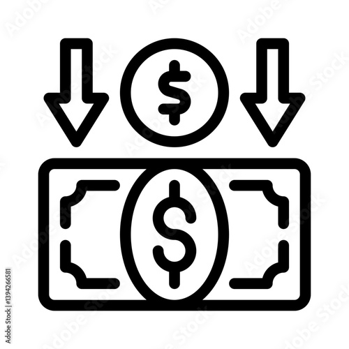 currency devaluation line icon