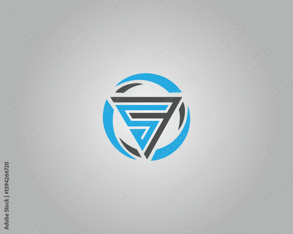 Letter SF or FS Abstract Logo Design with Triangle and Circle Elements Vector Template. Letter SF or FS Abstract Logo Design with Triangle and Circle Elements Vector Template.