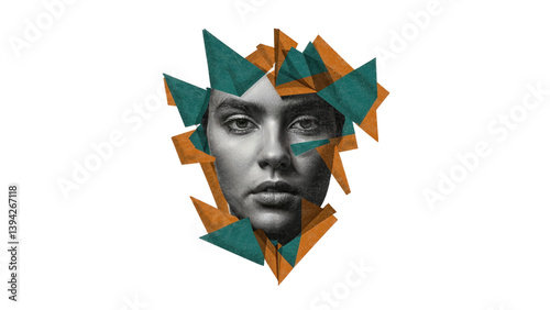 A dramatic cracked-face design, ideal for abstract, artistic, or edgy visuals.