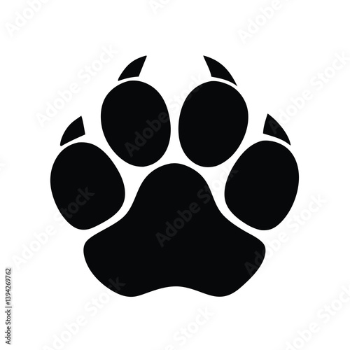 Tiger footprint icons of silhouette vector illustration on white background