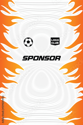 Abstract background for sports jersey pattern with fire element