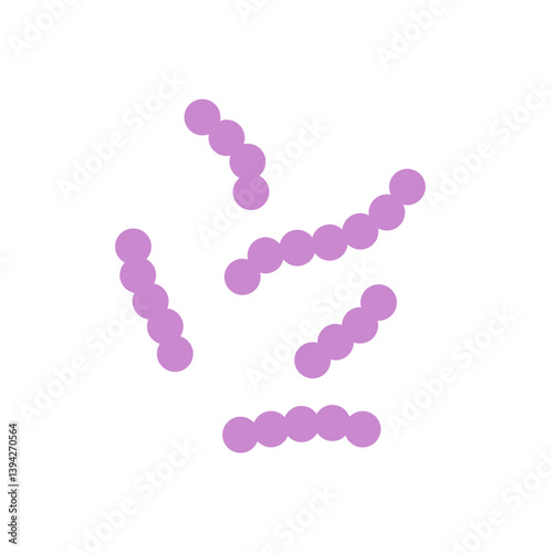 Streptococcus bacteria. Streptococcus pyogenes cells. Vector illustration 