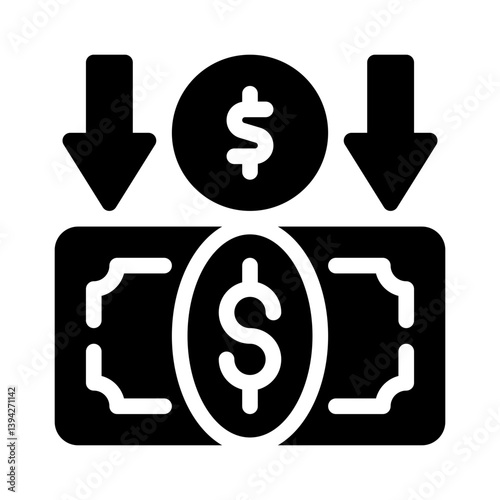 currency devaluation glyph icon