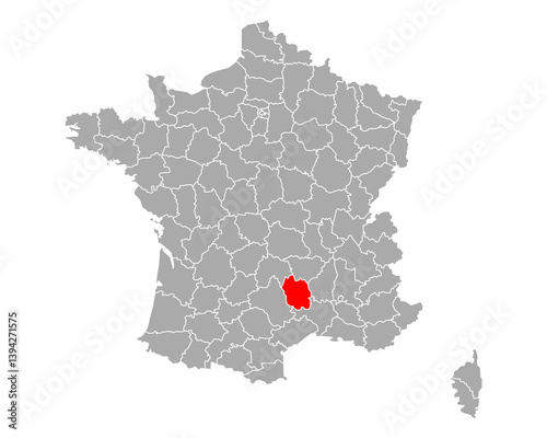 Karte von Lozere in Frankreich