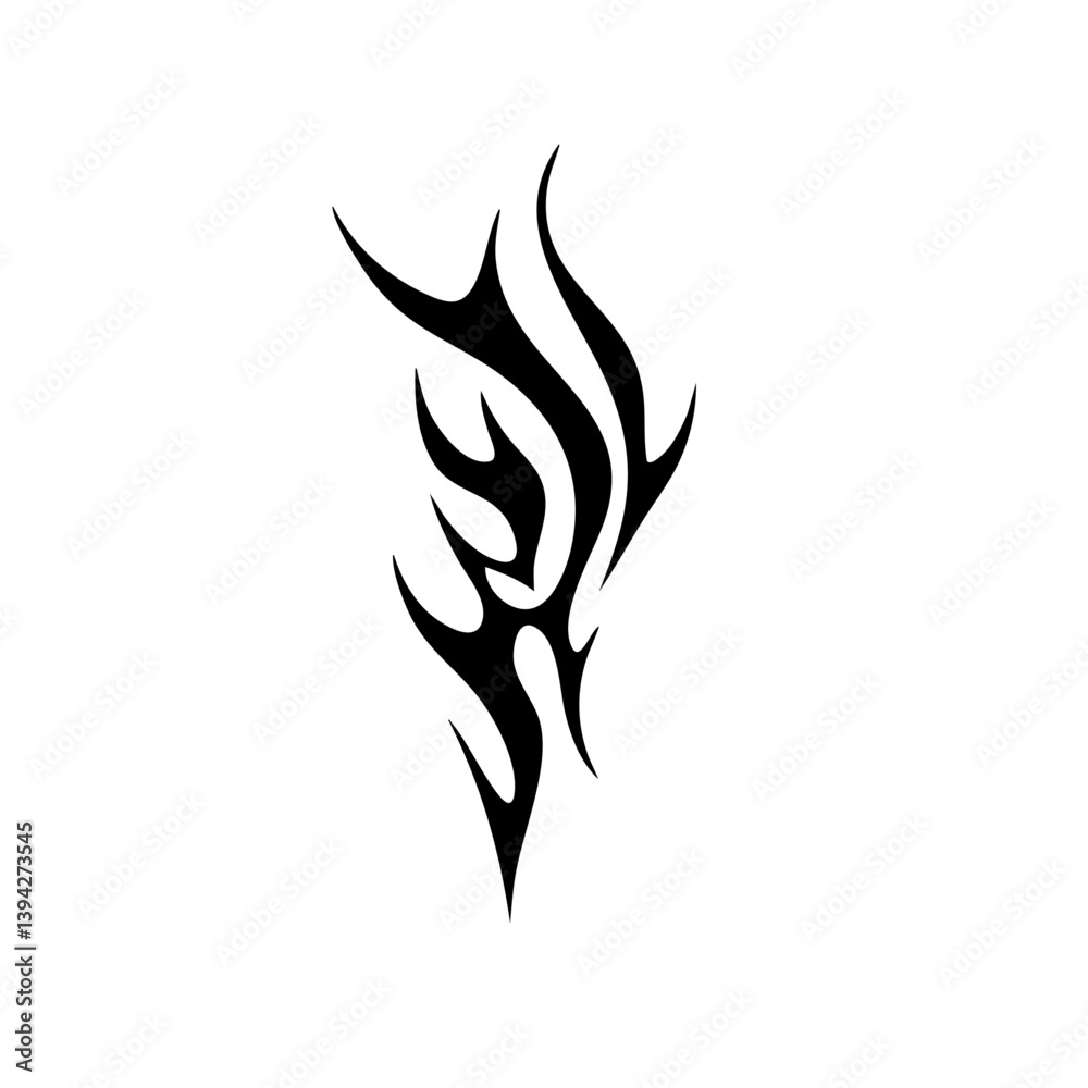 Abstract Tribal Tattoo Design Logo Sharp Black Ink Flame Motif for Modern Body Art, Symbolizing Power, Freedom, and Spirit Abstract Tribal Tattoo Design Logo Sharp Black Ink Flame Motif for Modern Body Art, Symbolizing Power, Freedom, and Spirit