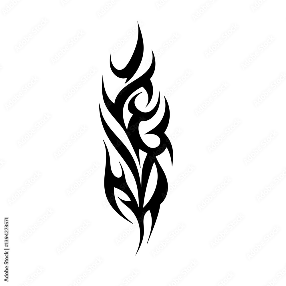 Tribal Flame Tattoo Design – Bold Black Ink Abstract Fire Motif for Body Art, Symbol of Energy, Strength, and Transformation Tribal Flame Tattoo Design – Bold Black Ink Abstract Fire Motif for Body Art, Symbol of Energy, Strength, and Transformation