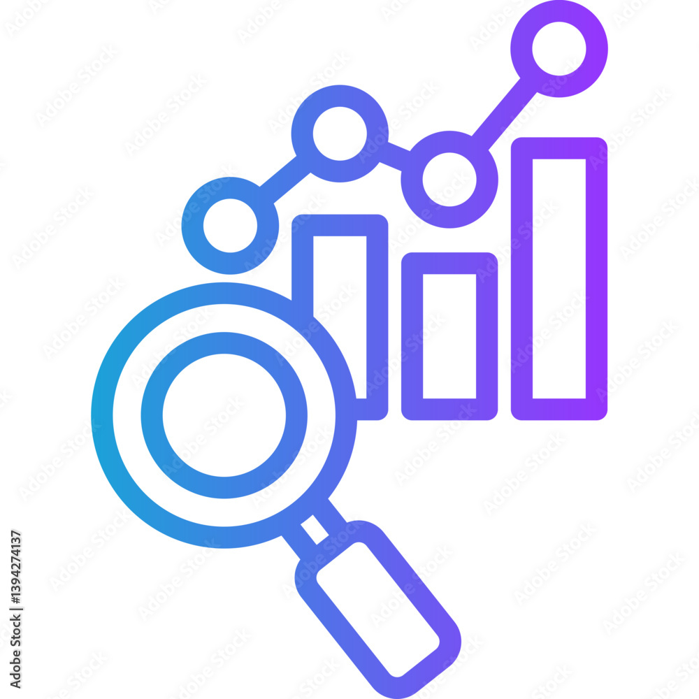 Inspection line gradient icon Inspection line gradient icon