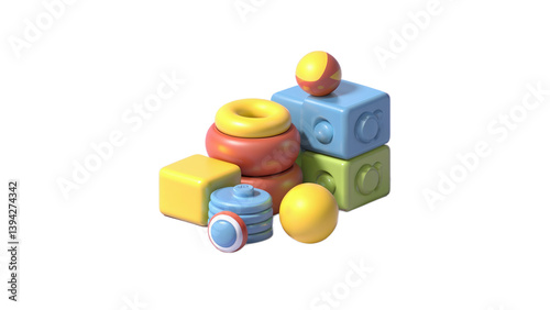Colorful toy blocks great for early learning, childhood, or playful branding.