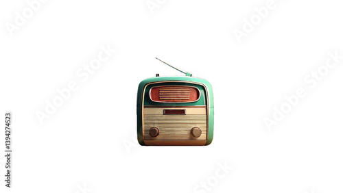A charming vintage radio, ideal for retro or nostalgia-driven designs.