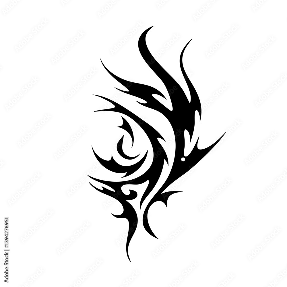 Spiked and Pierced Tribal Tattoo Design Logo Fierce Black Abstract Artwork Symbolizing Strength, Protection, and Raw Energy Spiked and Pierced Tribal Tattoo Design Logo Fierce Black Abstract Artwork Symbolizing Strength, Protection, and Raw Energy