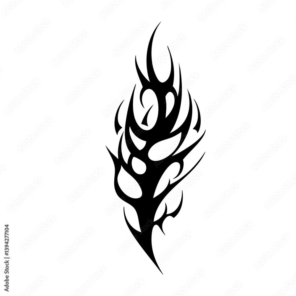 Tribal Flame Tattoo Design – Bold Black Ink Abstract Fire Motif for Body Art, Symbol of Energy, Strength, and Transformation Tribal Flame Tattoo Design – Bold Black Ink Abstract Fire Motif for Body Art, Symbol of Energy, Strength, and Transformation