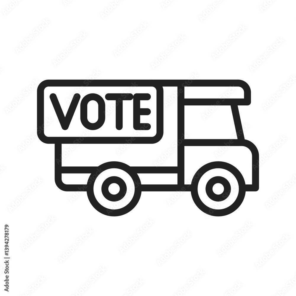 Campaign Vehicle icon vector image. Suitable for mobile apps, web apps and print media. Campaign Vehicle icon vector image. Suitable for mobile apps, web apps and print media.