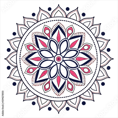 Colorful Mandala Design on White Background