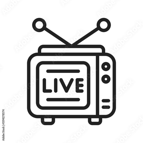 Television Broadcast icon vector image. Suitable for mobile apps, web apps and print media.