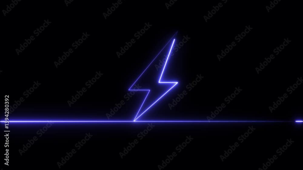 Abstract neon battery charging icon . neon lightning bolt, glowing sign. Abstract neon battery charging icon . neon lightning bolt, glowing sign.