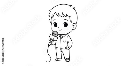 Animated News Anchor: A cartoon news anchor with microphone, a visual representation of the media and journalism. The simplicity emphasizes the message.
