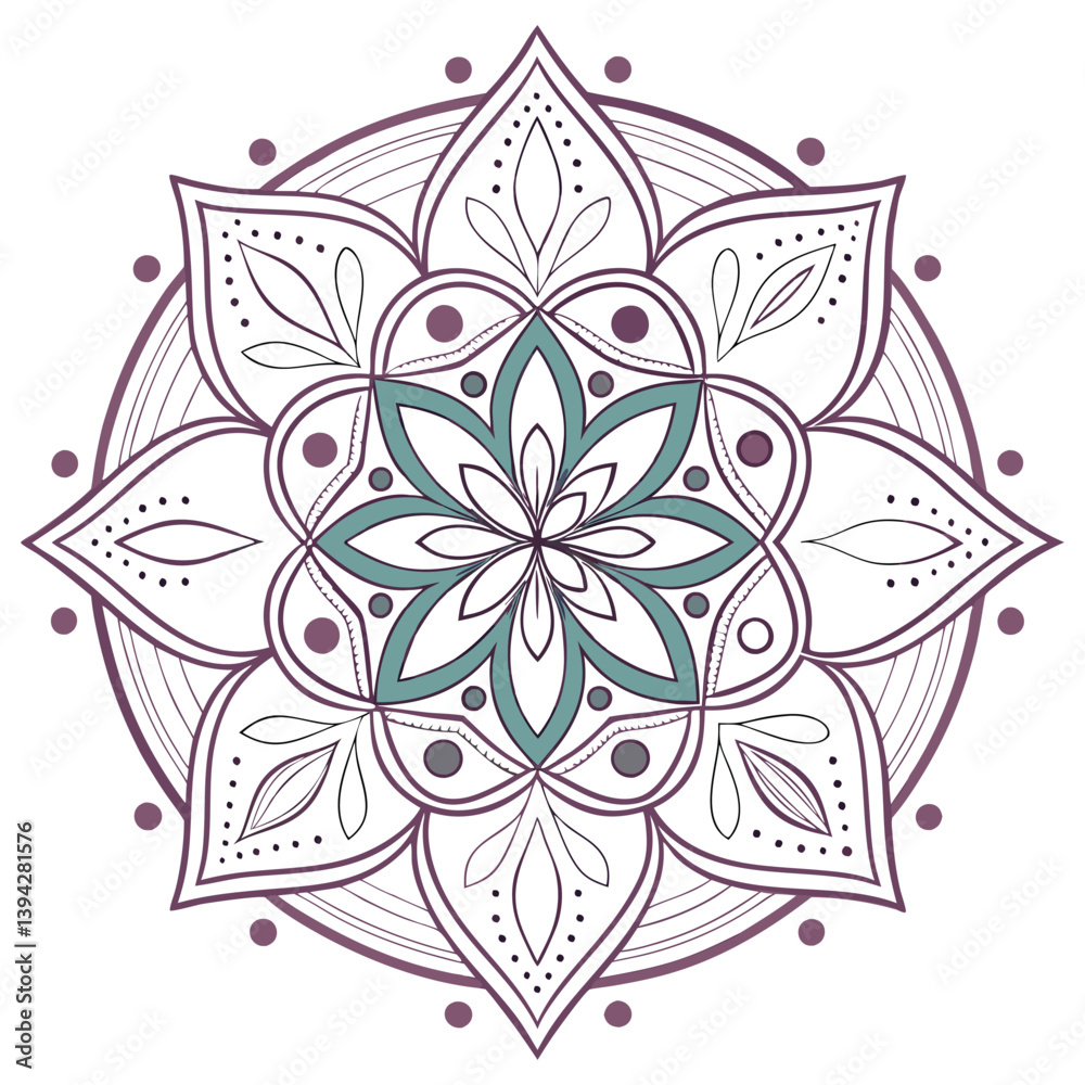 Fototapeta premium Colorful Mandala Design on White Background