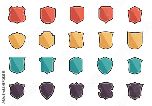 Shield Shape Illustration Element Set
