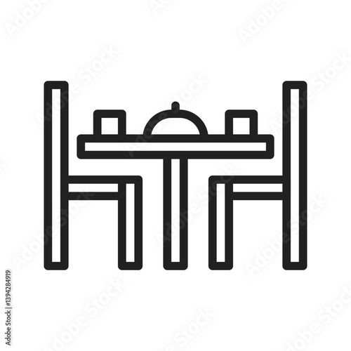 Dinner Table icon vector image. Suitable for mobile apps, web apps and print media.
