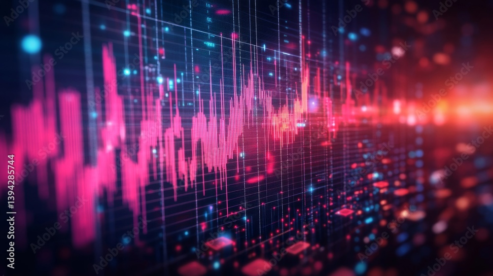 Fototapeta premium Abstract Digital Data Waveform Visualization