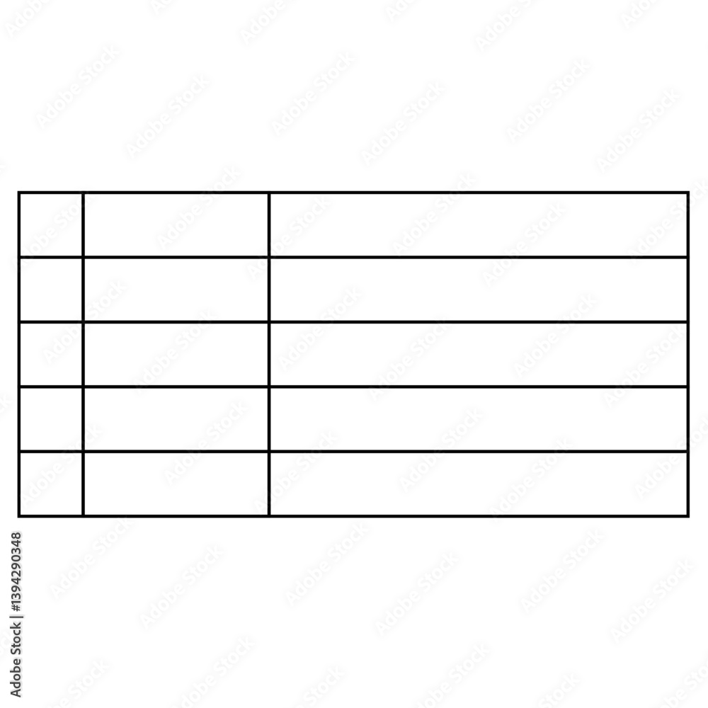 Table chart template. Comparative spreadsheets with options. Vector flat simple design Table chart template. Comparative spreadsheets with options. Vector flat simple design
